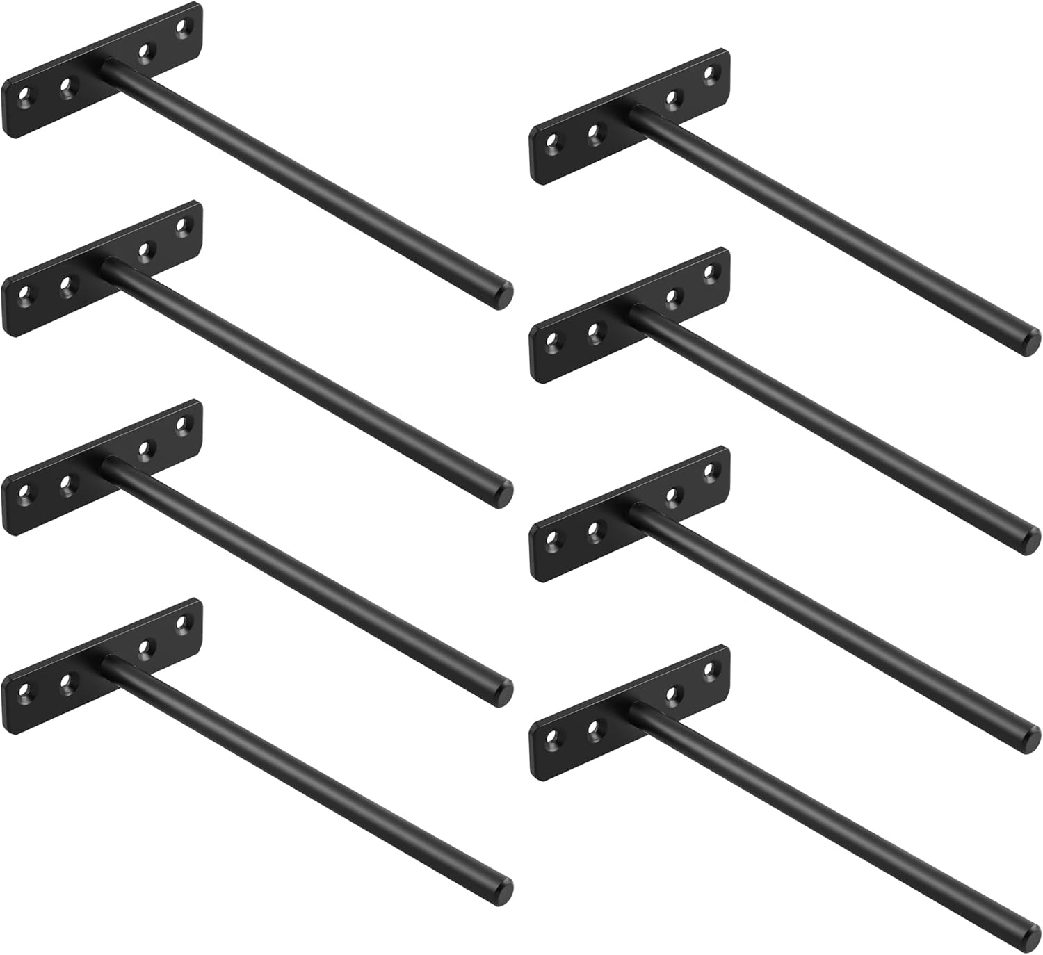 Unsichtbare Wandregalhalterung, Metall-wandregalträger, Schwerlast-wandregalhalterung, 200 Mm Länge, Schwarz, 8 Stück, Ejy8008b-8p