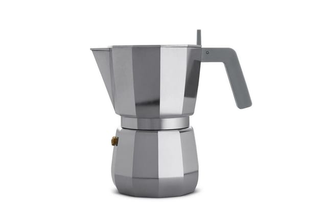 Alessi Moka Espressokanne grau 300 ml oktogonal Design