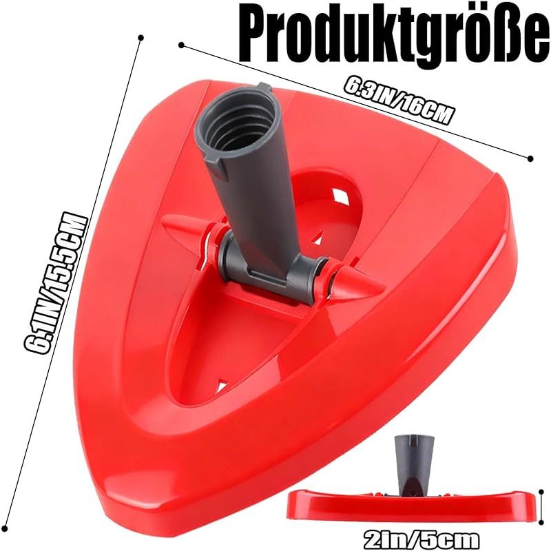 Roter Ersatzkopf, Kompatibel Mit Dem Vileda Turbo Easywring 2-in-1 Rotationsmopp, Zubehör Für Dreieckige Rotationsmopps