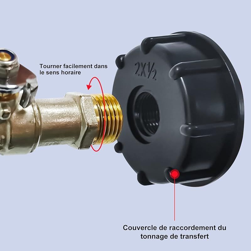 1000l S60x6 Ibc-tankhahnanschluss Mit 1/2"-schlauchanschluss, Tankentleerungsadapter, Für Gartenhahn, Für Tankadapter (1 Stück)