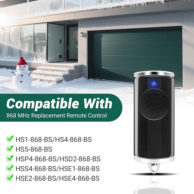 1 Ersatz-handsender Hse2-868-bs Für Garagentore, Kompatibel Mit Dem Handsender Hse2 868-bs, 2 Kanäle, 868,3 Mhz, Blaue Led