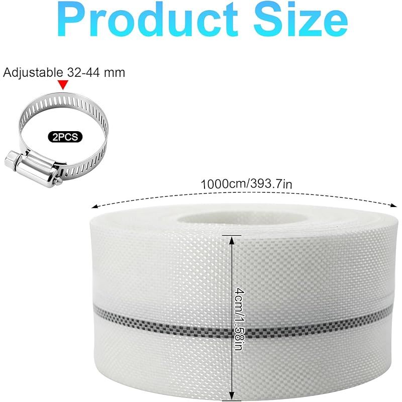 1 1/2" Geflochtener Schlauch - Flachschlauch - 38 Mm - Pumpenschlauch - 10 M - Mit 2 Klemmen - Industrieschlauch - Für Gartenbewässerung, Tauchpumpen Und Schwimmbäder
