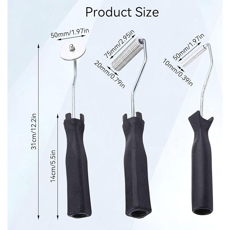 Set Aus 3 Glasfaserwalzen, Glasfaserwalzenwerkzeugen, Harzentlüftungswalze, Glasfaser-blasenpalettenwerkzeug