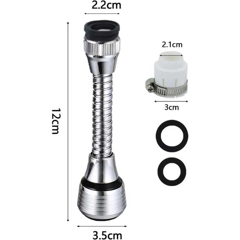 360 Grad Drehbarer Wasserspar-wasserhahn-sprühkopf, Küchenarmatur-verlängerung, Luftsprudler, Wasserhahn-handschuh-adapter, Mit Adapter, Geeignet Für Verschiedene Wasserhähne (2 Stück)