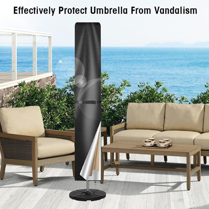 Schutzhülle Für Sonnenschirm, 210d Oxford Ampelschirmhülle, Gerade Gartenschirmhülle Mit Wasserdichter, Uv-beständiger Stange, Hüllen Für Strand-, Balkon- Und Outdoor-sonnenschirme (249x57/57cm)
