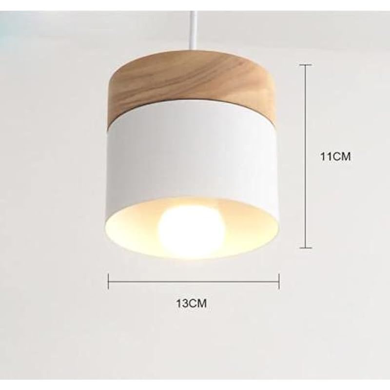 Moderne Pendelleuchten Aus Holz Und Weißblech, Led-hängelampen Für Restaurants, Cafés Und Schlafzimmer, E27-led-leuchte