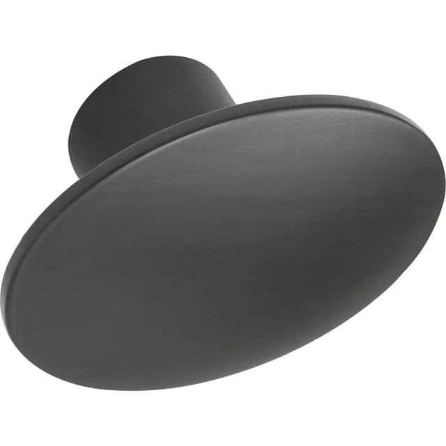 Furnipart - Möbelknopf Dome 50x36mm - Möbelknauf oval - ideal als Schubladenknopf, Zinkdruckguss schwarz matt