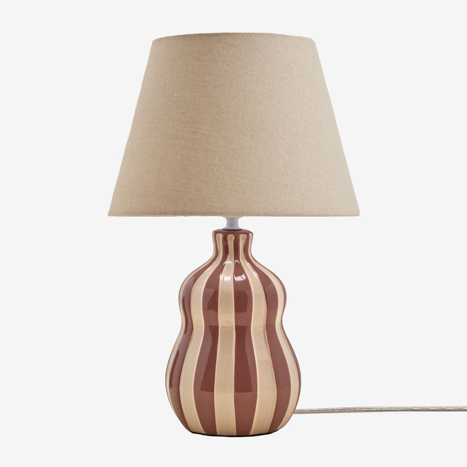 Sklum Jolira Tischlampe ↑40 Cm Aus Keramik Und Leinen Terracotta