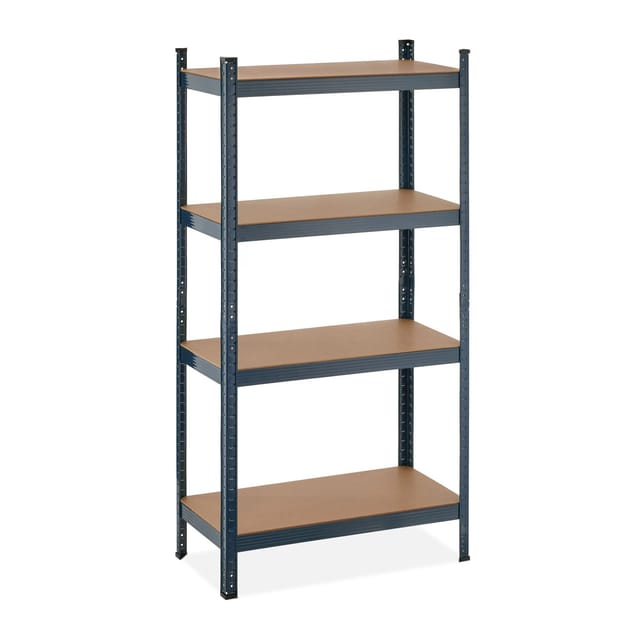 Relaxdays Schwerlastregal, 4 Ebenen, HBT 156x80x40 cm, 280 kg Tragkraft, Metall, Lagerregal Keller & Garage, anthrazit