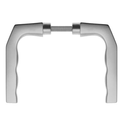 EDI - Türdrückerpaar 125Z Aluminium F1 ohne Rosetten Vierkant 8 mm