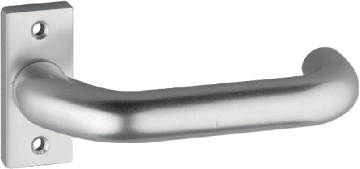 EDI - Profiltürdrückerlochteil 2308/0000 Aluminium F1 kantig 8 mm gekröpft