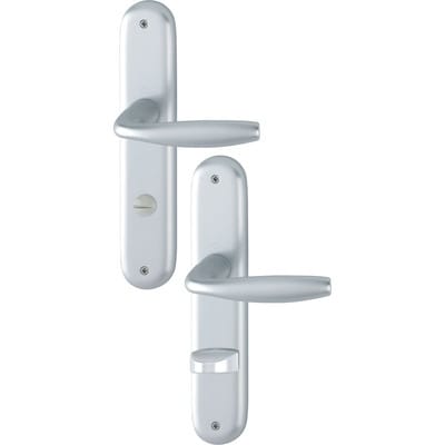 Hoppe - Langschildgarnitur New York 1810/273P Aluminium F1 sk/ol 78 mm din links / rechts