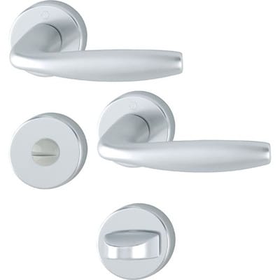 Rosettengarnitur New York 1810/42KV/42KVS Aluminium F1 rund sk/ol din links / rechts d/d