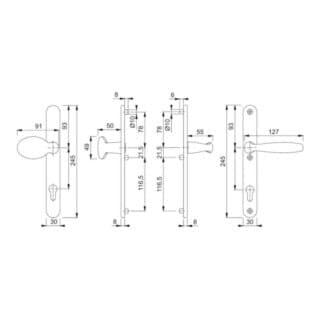 Hoppe - RahmenWeGrt.SchildF9016 76G/3346/1810,8/92PZ
