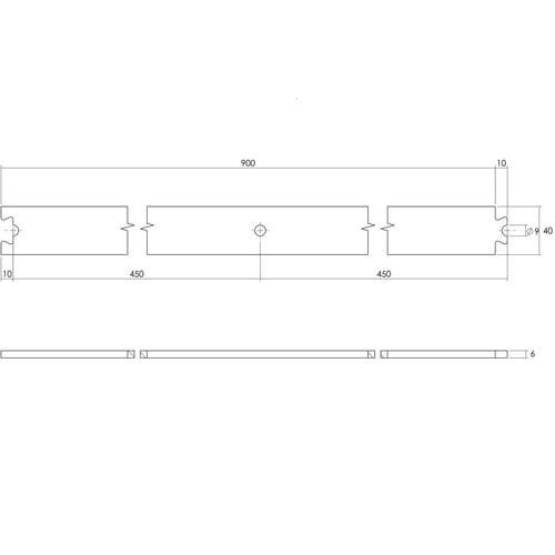 Intersteel - Schiebetürsystem - Zwischenschiene 90 cm Schwarz
