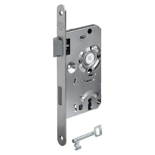 Zimmertür-Einsteckschloss 0215 bb 18/ 55/72/8 mm din links silber abgerundet Klasse 1 Kunststoff