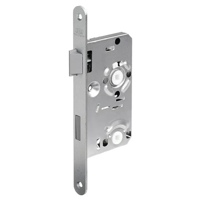 Zimmertür-Einsteckschloss 0215 bad 18/ 55/78/8 mm din links silber abgerundet Klasse 1 Kunststoff