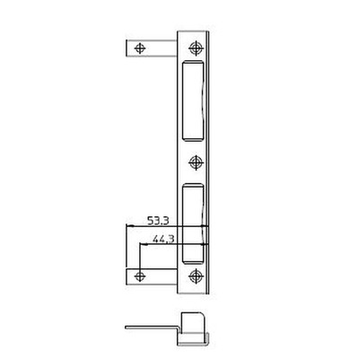 SSF - Winkelschließblech Stahl silber Winkel Breite 20 mm rund Tiefe 8 mm din links / rechts