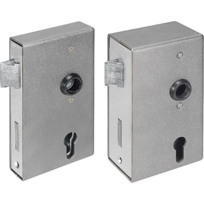 AMF - Spezialschloss für Stahlkonstruktionen 140U, pzw, Kastenst.40mm,Stahl blank