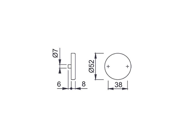 Hoppe - Schlüsselrosetten-Paar E42KVS Edelstahl F69 Schildstärke 8 mm blind rund
