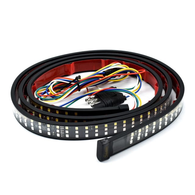 Trade Shop - SELBSTKLEBENDE LED-BELEUCHTUNGSSTREIFEN ROT GELB WEISS 1,5 MT AUTO Q-LED2800 -