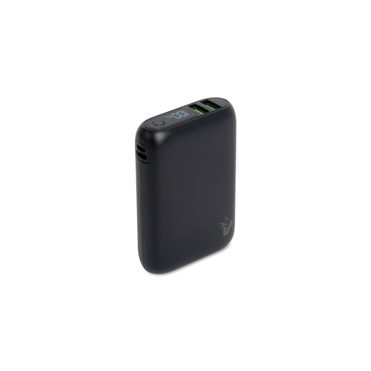 Vultech Vpb-wp10bk Power Bank 10000 Mah Mit Lcd-display Usb-a Und Type-c Quick Charge 3.0 Schwarz