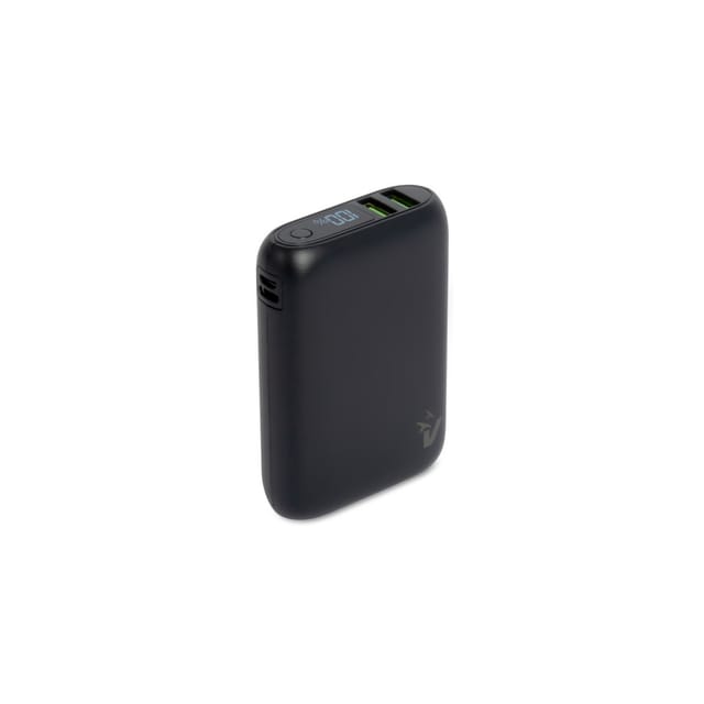 Vultech Vpb-wp10bk Power Bank 10000 Mah Mit Lcd-display Usb-a Und Type-c Quick Charge 3.0 Schwarz