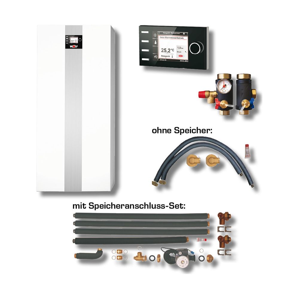 Wolf Paket Öl-brennwertkessel Cob-2-40 B30, 40kw Ausführung Heizkreis, Anschluss-set Speicher, Bm-2