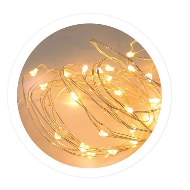 LED-Drahtgirlande 2M 2xCR2032 Warmes Licht