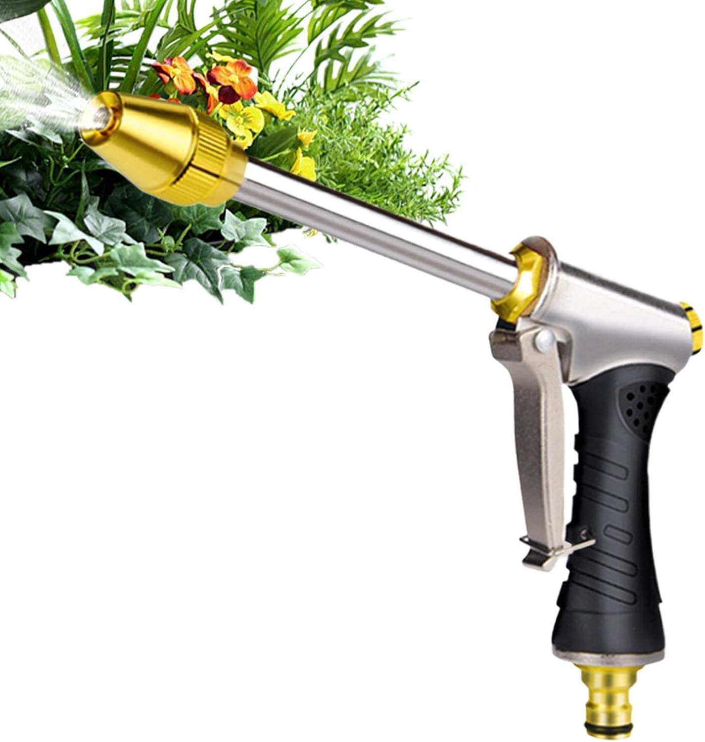 Fliti Gartenschlauchsprüher – Robuster Sprüher Mit Vier Verstellbaren Düsen, Ideal Für Garten, Terrasse, Garage, Hausreinigung, Autowäsche Und Gartenarbeit.