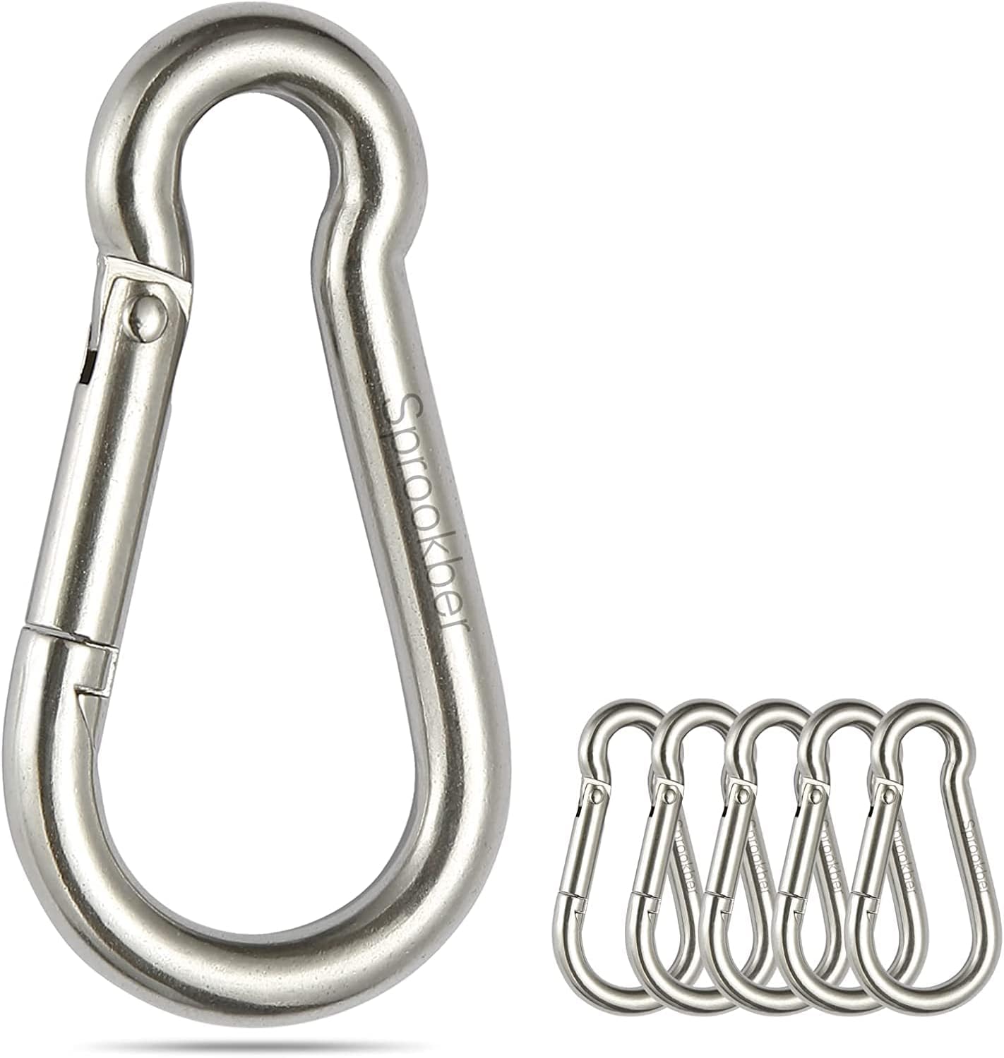 Fliti Edelstahl-karabinerhaken Mit Federmechanismus – Clips Aus Edelstahl 304 Für Sichere Befestigungen, 6er-pack