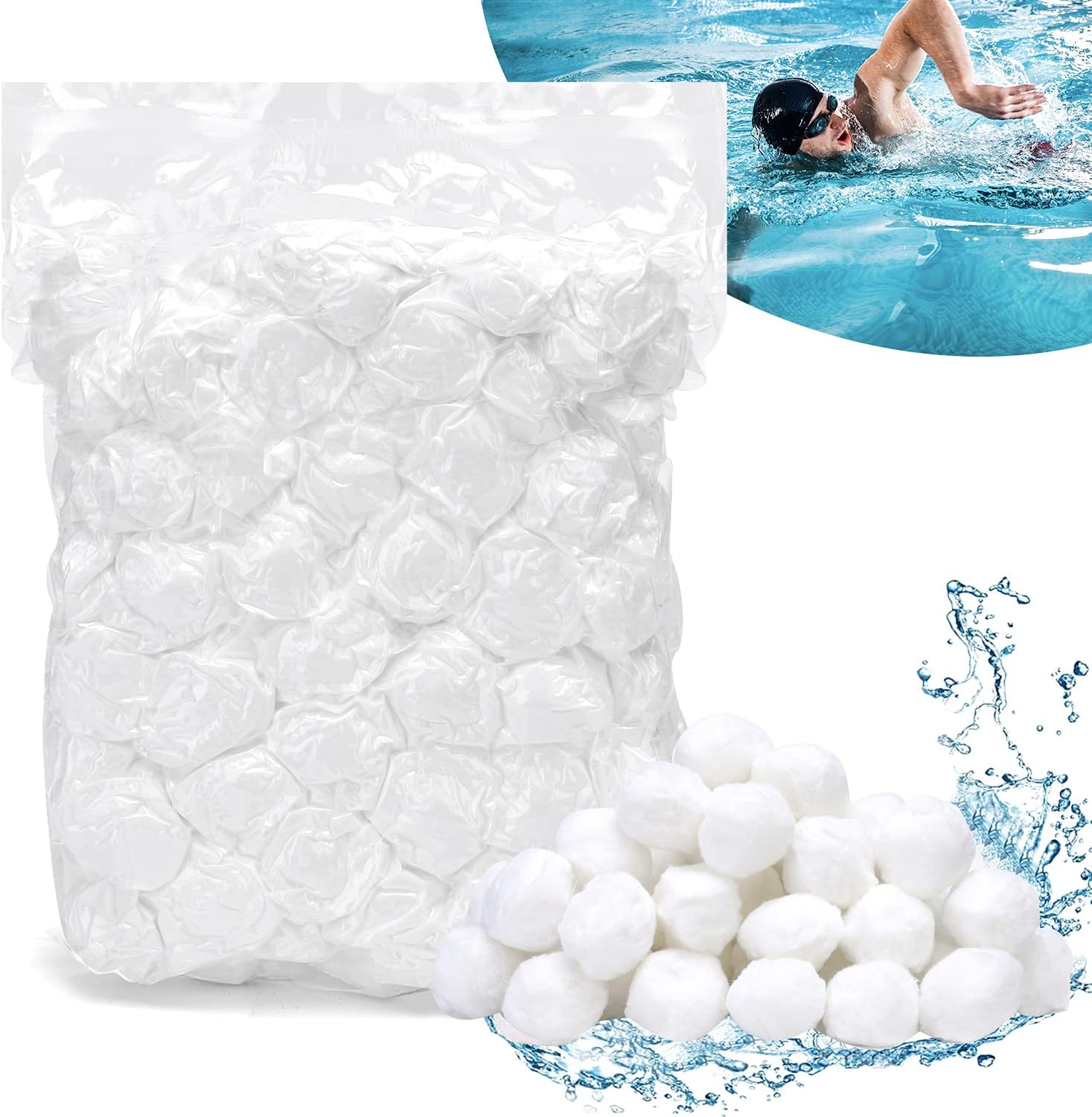 Fliti Filterkugeln Für Sandfiltersysteme, 1400 G Poolfilterkugeln Zum Ersetzen Von 50 Kg Filtersand, Geeignet Für Poolfilter. (1400 G)