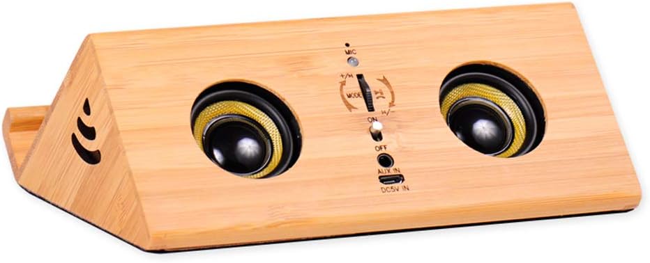 Fliti Retro-regallautsprecher Aus Holz, Bluetooth 360 Stereo-computer-audio-mini-subwoofer Mit Tf-kartensteckplatz, Freisprechfunktion, Holzfarbe