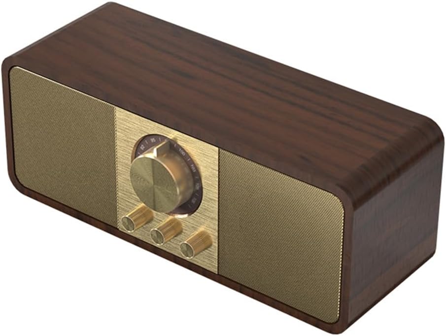 Fliti Retro-holzradio, Tragbar, Fm-radio, Drahtloser Empfänger, Hi-fi-stereoanlage, Bluetooth-lautsprecher, Tf-karten-/aux-cd-unterstützung