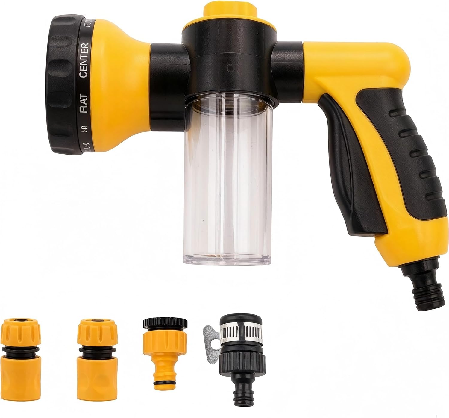 Fliti Gartenschlauchdüse – Multifunktionale Schaumspritzpistole – 8 Einstellbare Modi, Integrierter Seifenspender, Wassersparend – Ideal Zum Bewässern Von Rasenflächen Und Waschen Von Autos