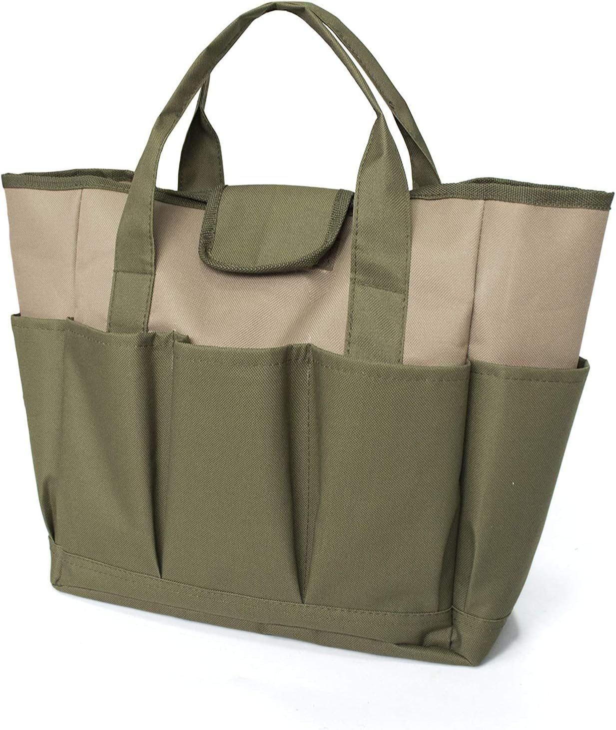 Fliti Gartengeräte-set, Große Gartentasche Mit Mehreren Fächern Für Gartengeräte-set, Gartengerätetasche (grün + Khaki)