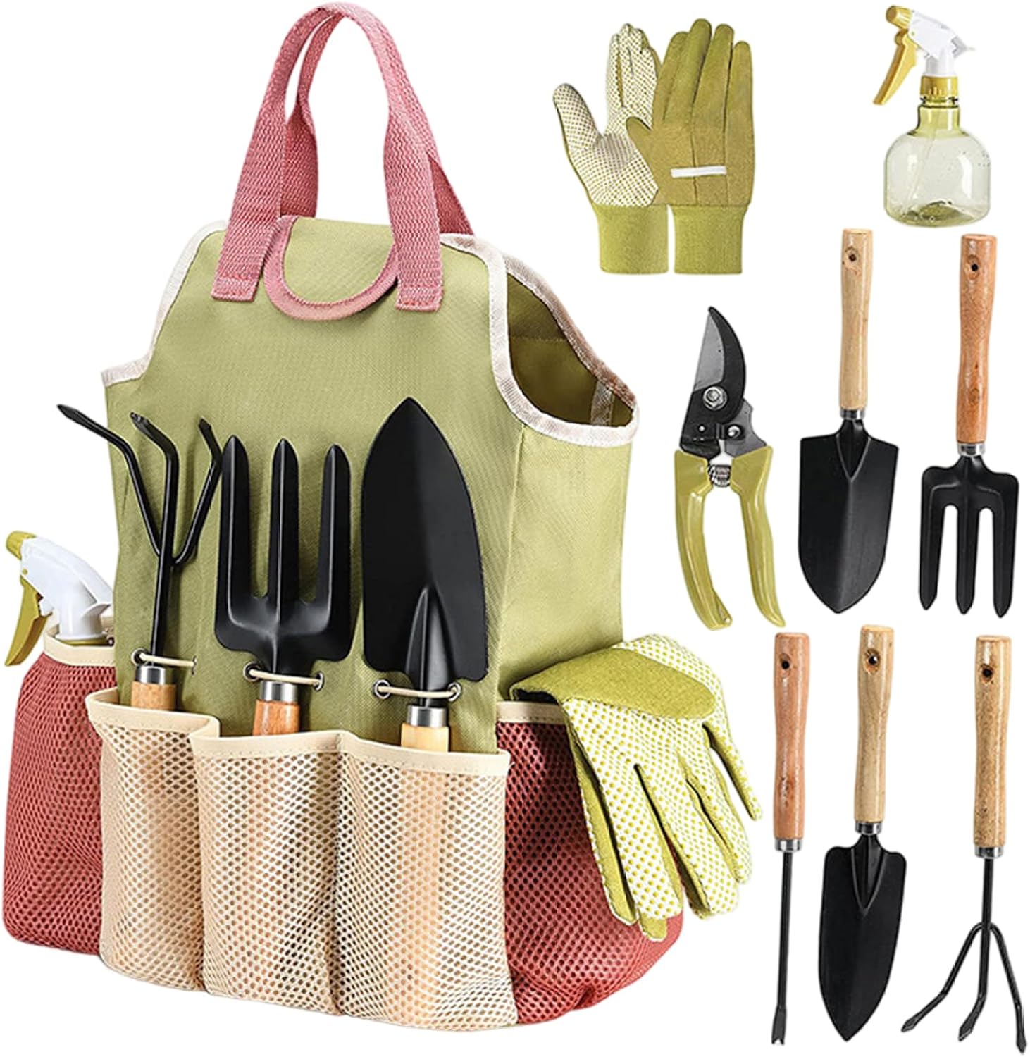 Fliti Gartengeräte-set, 9-teiliges, Robustes Gartengeräte-set Mit Ergonomischen, Rutschfesten Griffen, Rostbeständiger Schaufel, Pflanzkelle Und Rechen