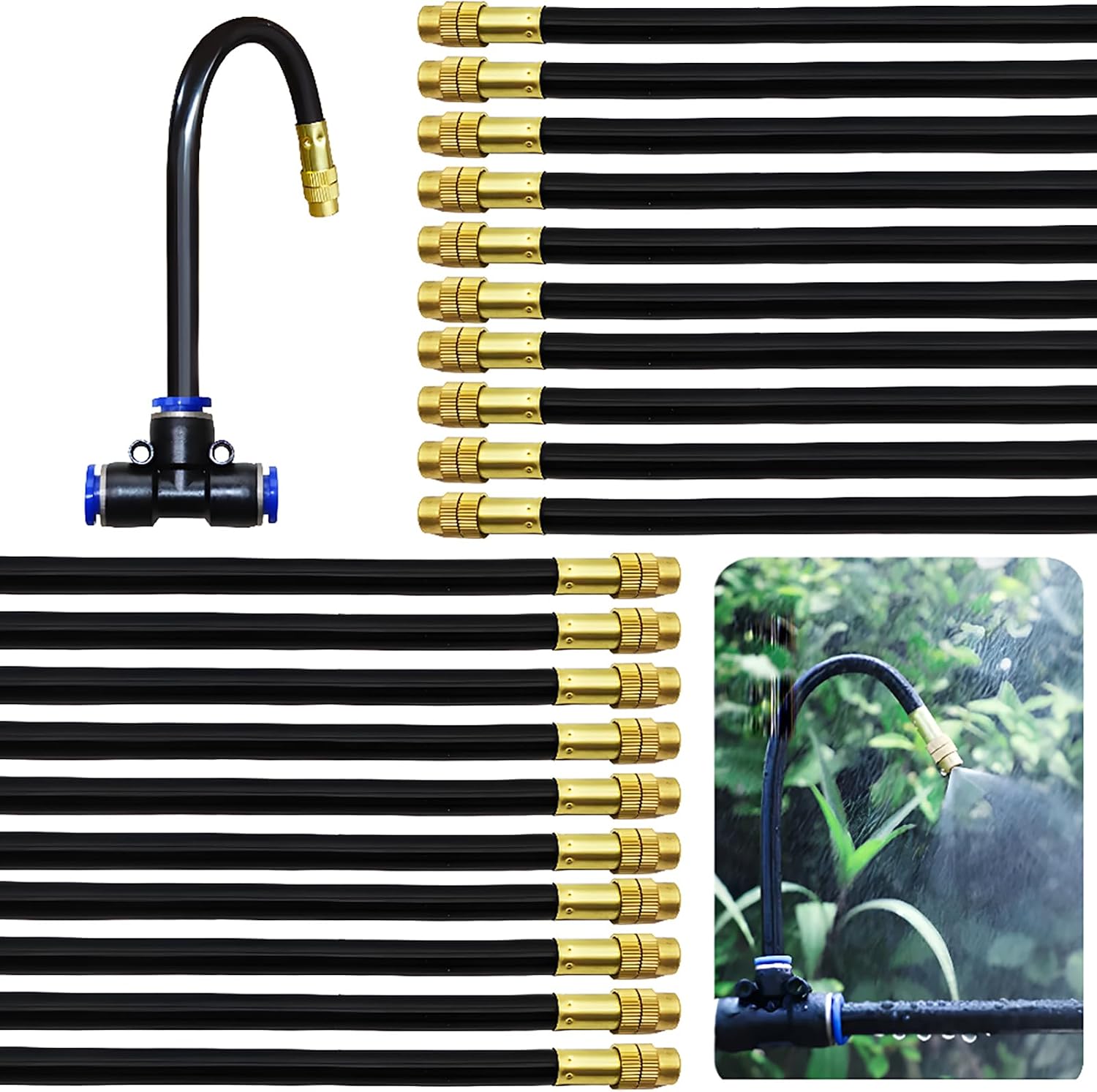 Fliti Sprühdüse, 20 Stück 8-mm-bewässerungsdüsen, Verstellbare Kupfer-zerstäuberdüse, Geeignet Für Die Bewässerung Von Garten Und Terrasse
