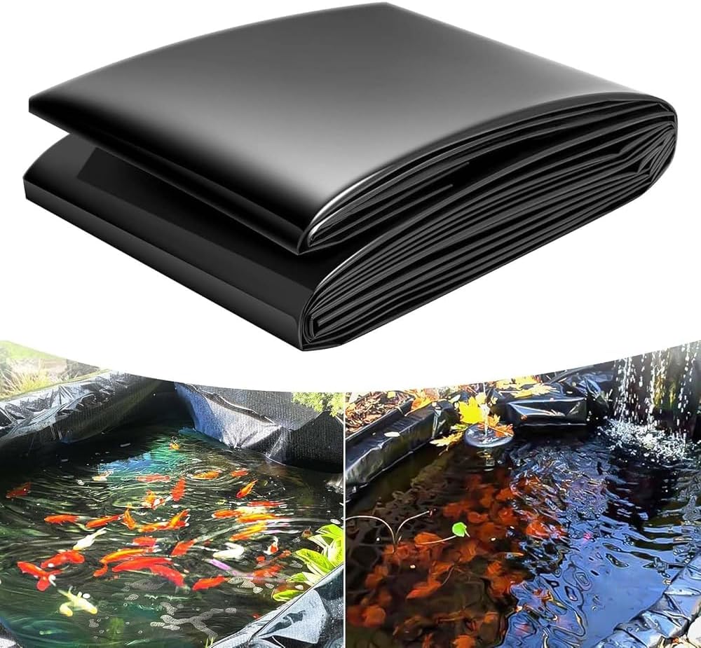 Fliti Teichfolie 3x4m, 0,2 Mm Dick, Für Den Außenbereich, Geeignet Für Zierteiche, Fischteiche Und Wasserfälle