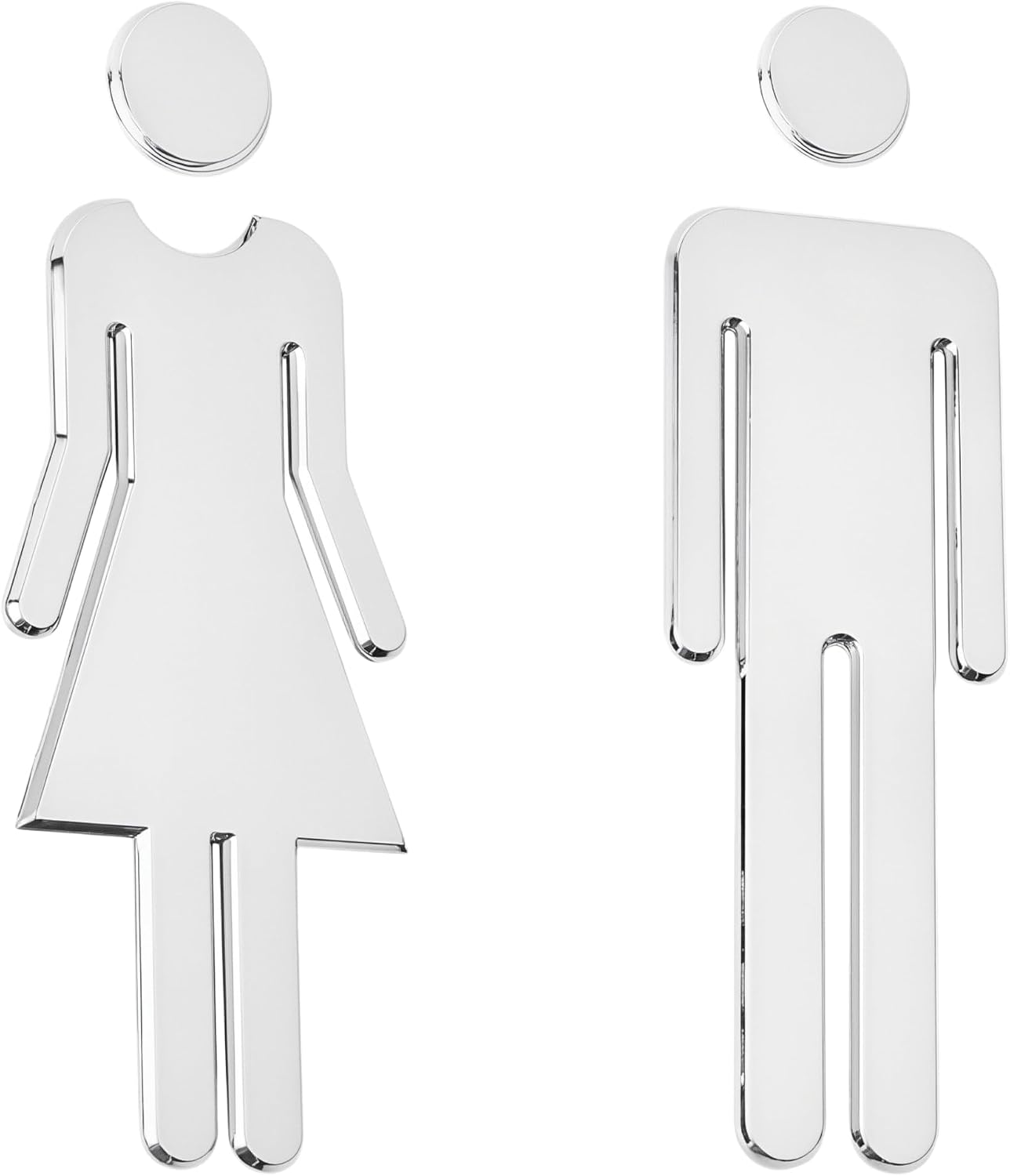 Fliti Wc-schild, Toilettenschild Für Badezimmer, 1 Paar, Badezimmerschild Für Männer Und Frauen, Sanitärschildhalter Aus Gebürstetem Schwarzem Abs-kunststoff, Wasserdicht, Langlebig, Kein Bohren Erfor