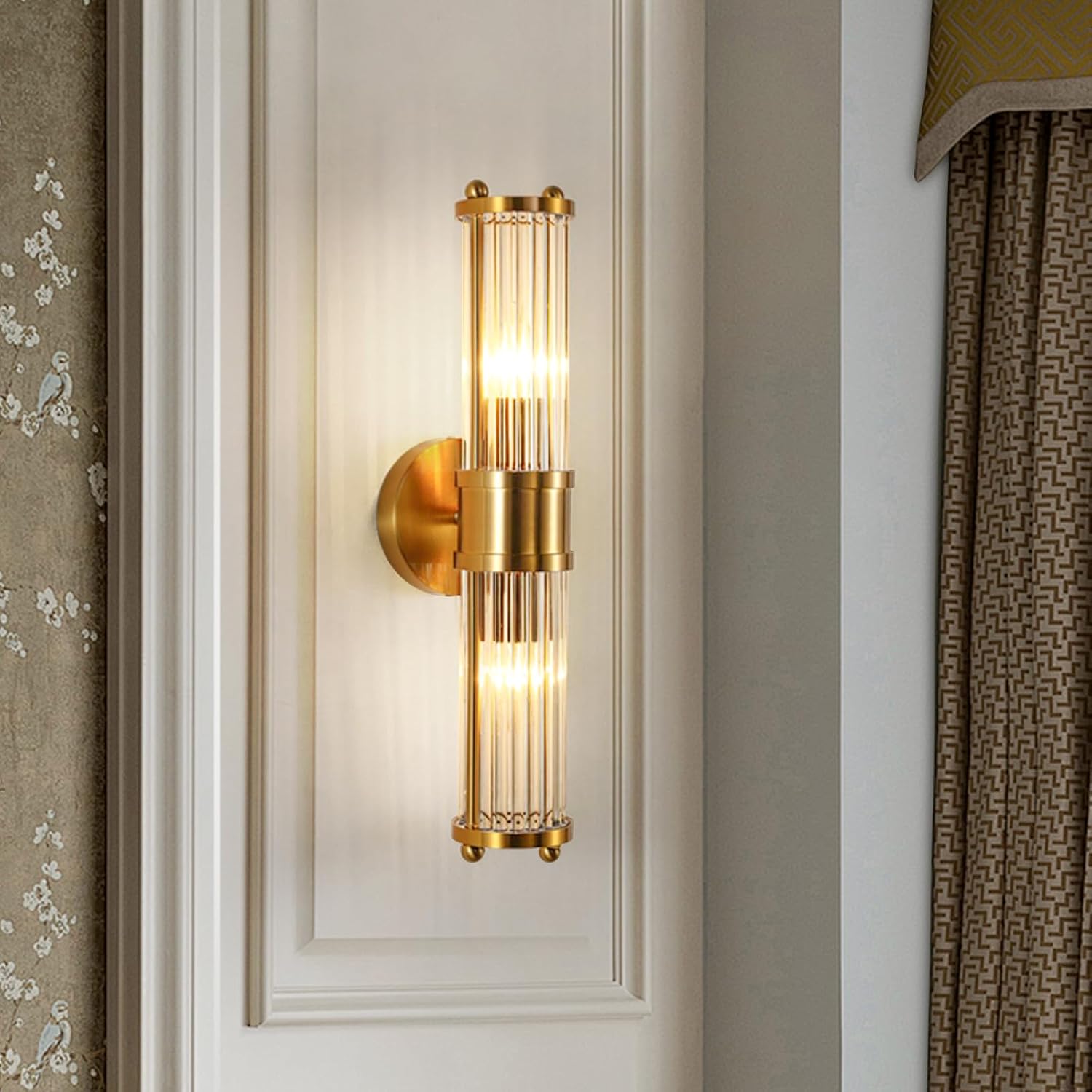Fliti Vintage Gold Wandleuchte, Industrielle Glaswandleuchte, Nachttischlampe, Wandleuchte Für Den Innenbereich, Geeignet Für Schlafzimmer Und Flur [energieklasse F]
