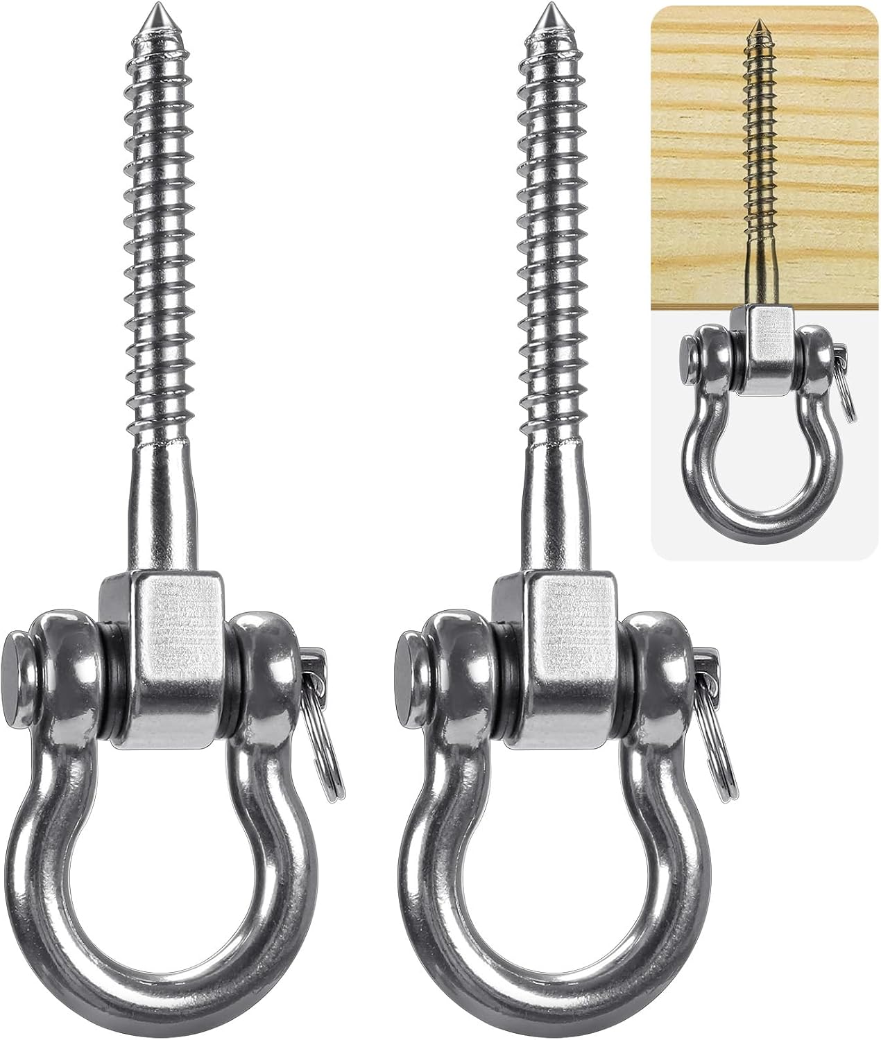 Fliti 2 Stück Deckenhaken Aus Edelstahl 304, Tragkraft 900 Kg, Aufhängeset Für Hängesessel, Hängelampen, Hängematten, Boxsäcke Und Zaumzeugtrainer