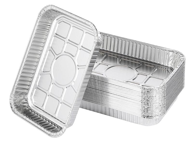 Fliti Packung Mit 25 Kleinen Aluminium-fettauffangschalen Für Gas-, Kohle- Und Elektroöfen (fettfänger) 32,5 X 23 Cm