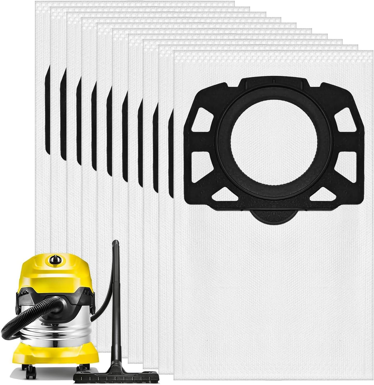Fliti 10 Stück Kfi 487 Staubsaugerbeutel Für Kärcher Wd4 Wd5 Wd6 Wd5p Wd6p Mv4 Mv5 Mv6 Wd 4.000 Bis Wd 5.999 Sw 5.100 Se 6.100 Filterbeutel Für Nass- Und Trockensauger 2.863-006.0