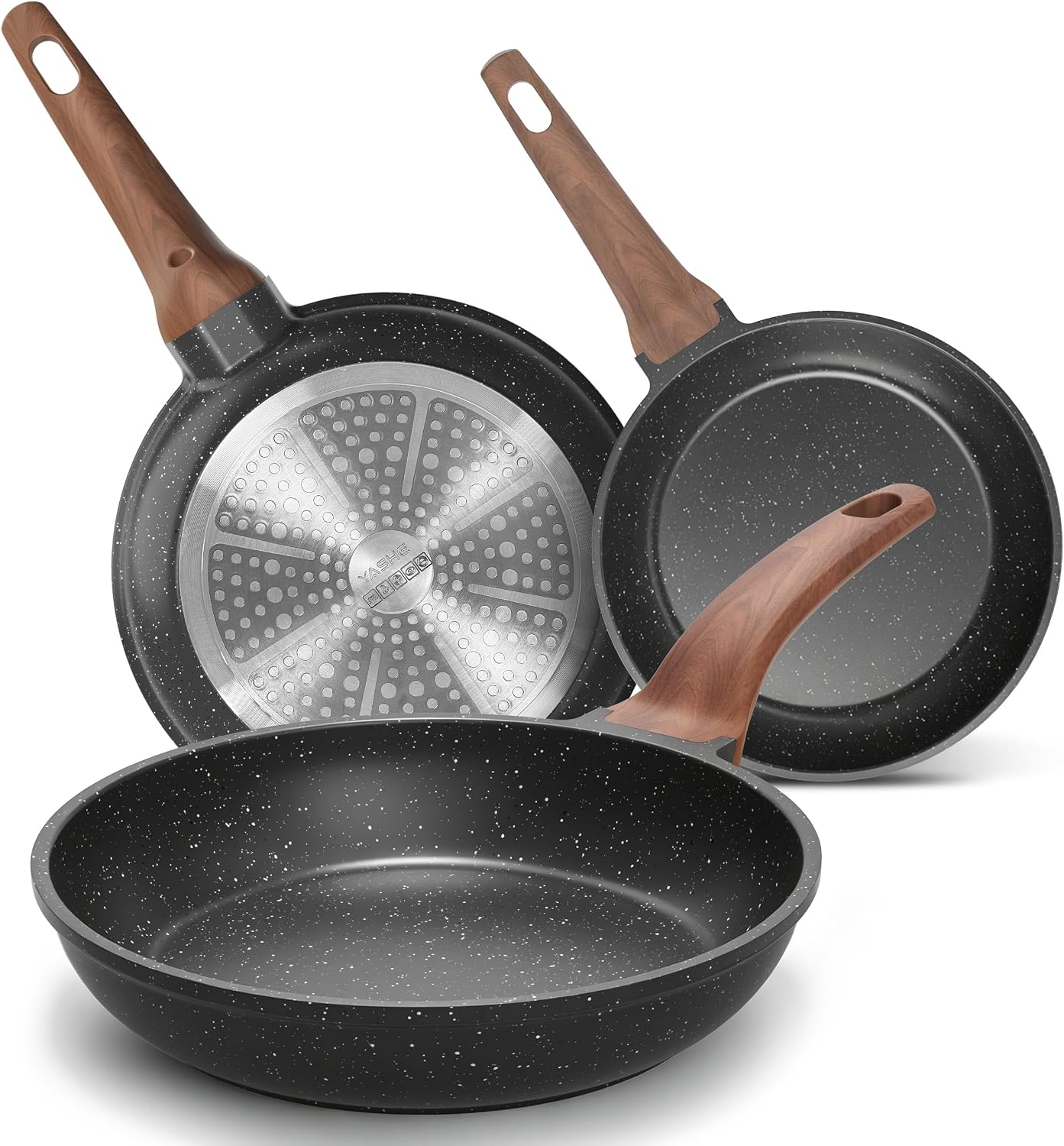 Yashe Pfannenset Bzdd-rlsg, 3-teilig, 20/24/28 Cm, Grau