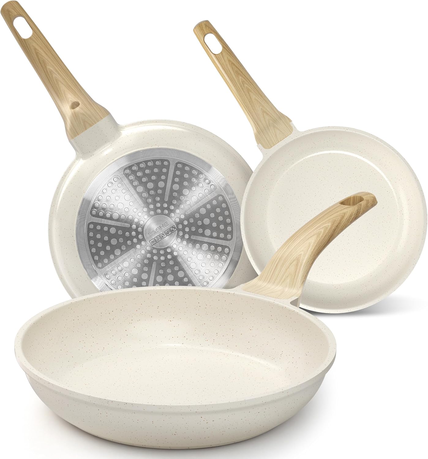 Yashe Pfannenset Bzdd-rlsw, 3-teilig, 20/24/28 Cm, Weiß