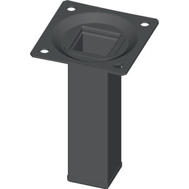 Möbelfuß schwarz ral 9005 25 x 25 mm Höhe 500 mm Anschraubplatte