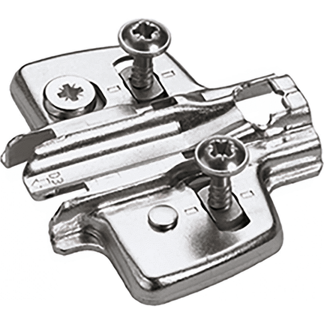 Hettich - Exzenter Kreuzmontageplatte asym, Spezialschraube, Distanz 0 mm