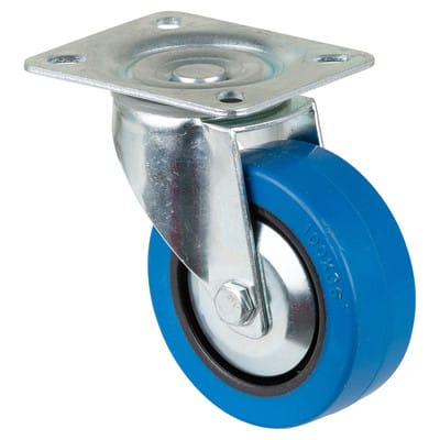 Lenkrolle Rad-Ø 100 mm Tragfähigkeit 140 kg Kunststoff Platte L102xB84 mm
