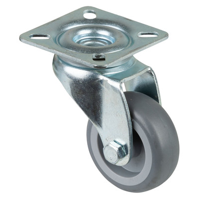 Lenkrolle 50mm Lg G1 Stahlbl verz. Gummirad - Bs Rollen